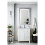 Copper Cove Encore 30" Single Vanity, Bright White w/ 3 CM Carrara Marble Top