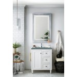 Copper Cove Encore 30" Single Vanity, Bright White w/ 3 CM Cala Blue Quartz Top