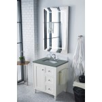 Copper Cove Encore 30" Single Vanity, Bright White w/ 3 CM Cala Blue Quartz Top