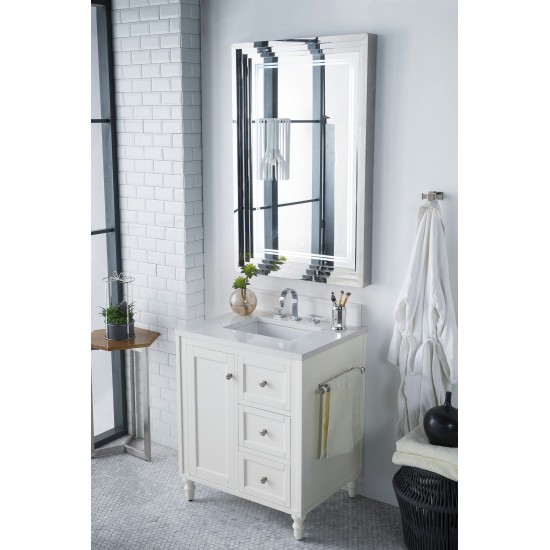 Copper Cove Encore 30" Single Vanity White w/3 CM Classic White Quartz Top