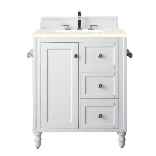 Copper Cove Encore 30" Single Vanity White w/3 CM Eternal Marfil Quartz Top