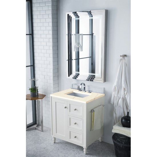 Copper Cove Encore 30" Single Vanity White w/3 CM Eternal Marfil Quartz Top