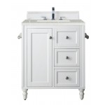 Copper Cove Encore 30" Single Vanity White w/3 CM Eternal Serena Quartz Top