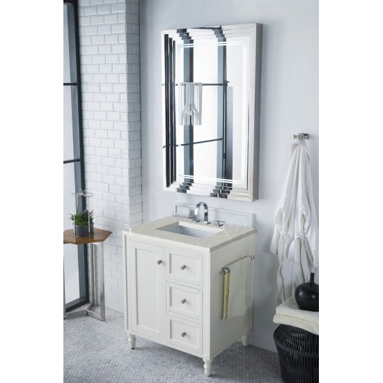 Copper Cove Encore 30" Single Vanity White w/3 CM Eternal Serena Quartz Top