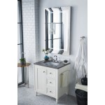 Copper Cove Encore 30" Single Vanity, Bright White w/ 3 CM Grey Expo Quartz Top