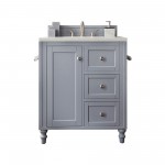 Copper Cove Encore 30" Single Vanity Gray w/3 CM Arctic Fall Solid Surface Top