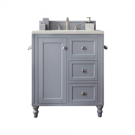 Copper Cove Encore 30" Single Vanity Gray w/3 CM Arctic Fall Solid Surface Top