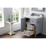 Copper Cove Encore 30" Single Vanity Gray w/3 CM Arctic Fall Solid Surface Top