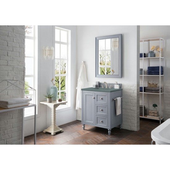 Copper Cove Encore 30" Single Vanity, Silver Gray w/ 3 CM Cala Blue Quartz Top