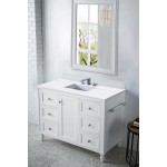 Copper Cove Encore 48" Single Vanity White w/3 CM Arctic Fall Solid Surface Top