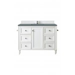 Copper Cove Encore 48" Single Vanity, Bright White w/ 3 CM Cala Blue Quartz Top