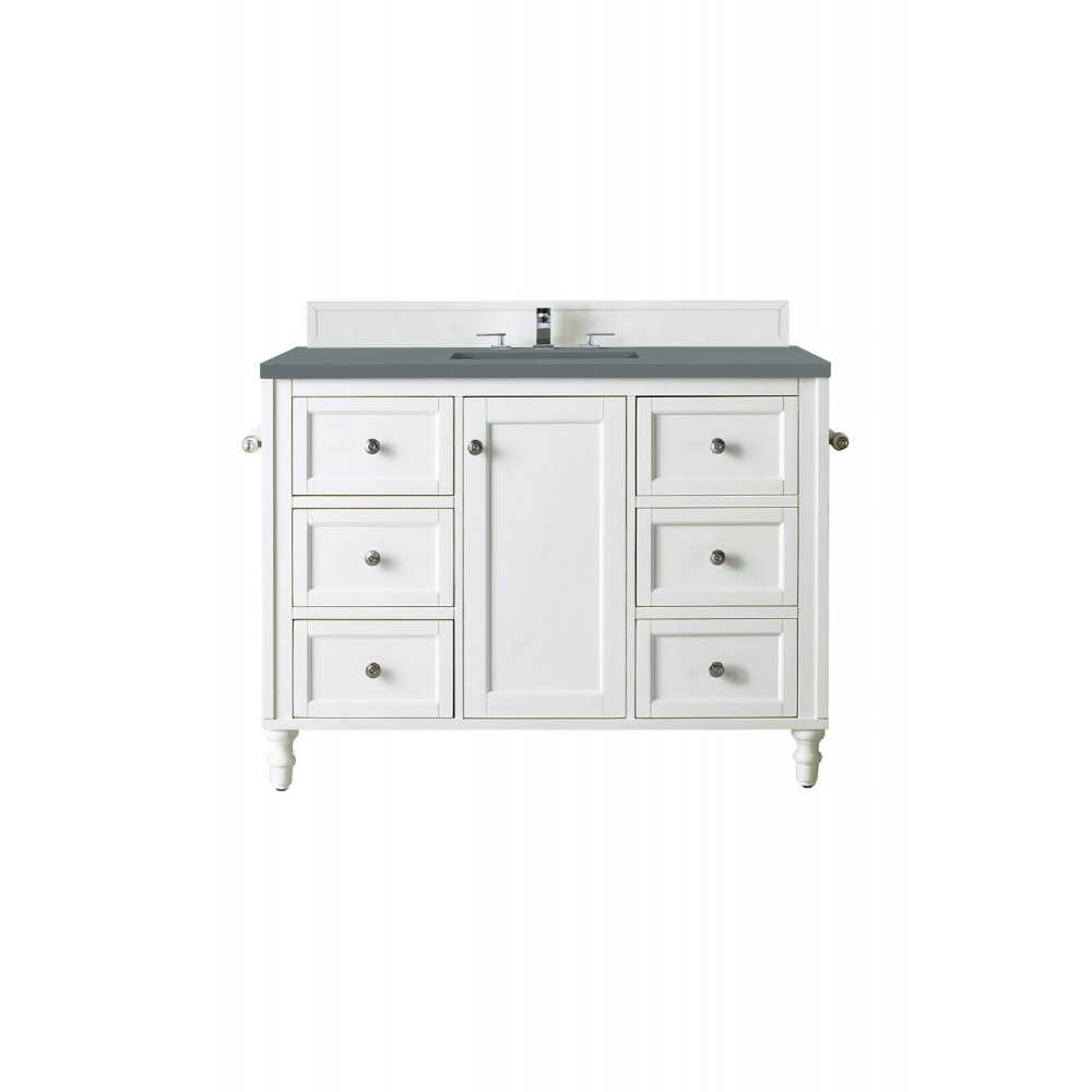 Copper Cove Encore 48" Single Vanity, Bright White w/ 3 CM Cala Blue Quartz Top