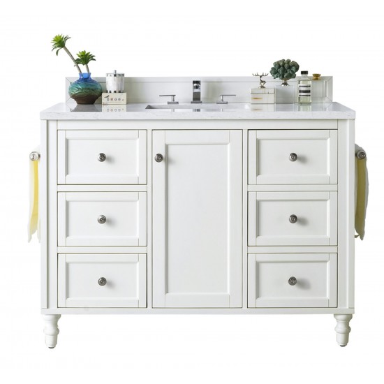 Copper Cove Encore 48" Single Vanity White w/3 CM Classic White Quartz Top