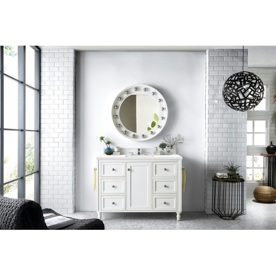 Copper Cove Encore 48" Single Vanity White w/3 CM Classic White Quartz Top