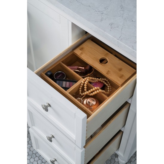 Copper Cove Encore 48" Single Vanity White w/3 CM Jasmine Pearl Quartz Top