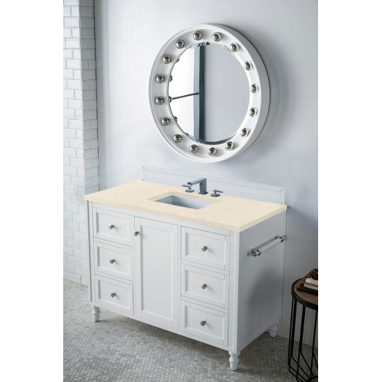 Copper Cove Encore 48" Single Vanity White w/3 CM Eternal Marfil Quartz Top