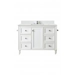 Copper Cove Encore 48" Single Vanity White w/3 CM Ethereal Noctis Quartz Top