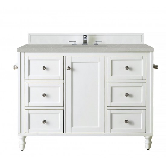 Copper Cove Encore 48" Single Vanity White w/3 CM Eternal Serena Quartz Top