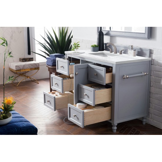 Copper Cove Encore 48" Single Vanity Gray w/3 CM Arctic Fall Solid Surface Top