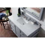 Copper Cove Encore 48" Single Vanity, Silver Gray w/ 3 CM Carrara Marble Top