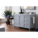 Copper Cove Encore 48" Single Vanity, Silver Gray w/ 3 CM Carrara Marble Top