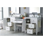 Copper Cove Encore 86" Double Vanity Set White w/ 3 CM Carrara Marble Top