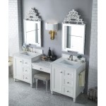 Copper Cove Encore 86" Double Vanity Set White w/ 3 CM Classic White Quartz Top