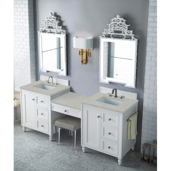 Copper Cove Encore 86" Double Vanity Set White w/ 3 CM Serena Quartz Top