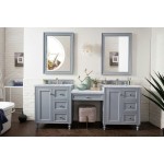 Copper Cove Encore 86" Double Vanity Set Gray w/ 3 CM Carrara Marble Top