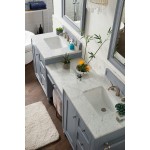 Copper Cove Encore 86" Double Vanity Set Gray w/ 3 CM Carrara Marble Top