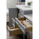 Copper Cove Encore 86" Double Vanity Set Gray w/ 3 CM Classic White Quartz Top