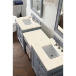 Copper Cove Encore 86" Double Vanity Set Gray w/ 3 CM Eternal Marfil Quartz Top
