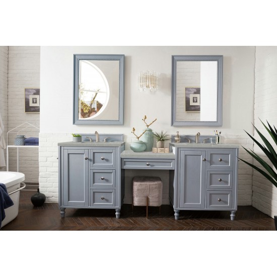 Copper Cove Encore 86" Double Vanity Set Gray w/ 3 CM Serena Quartz Top