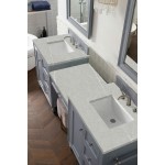 Copper Cove Encore 86" Double Vanity Set Gray w/ 3 CM Serena Quartz Top