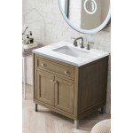 Chicago 30" Single Vanity Walnut w/3 CM Arctic Fall Solid Surface Top