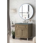 Chicago 30" Single Vanity, Whitewashed Walnut w/ 3 CM Cala Blue Quartz Top