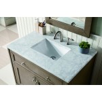 Chicago 36" Single Vanity, Whitewashed Walnut w/ 3 CM Carrara Marble Top