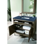 Chicago 36" Single Vanity Walnut w/3 CM Charcoal Soapstone Quartz Top