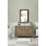 Chicago 48" Single Vanity, Whitewashed Walnut w/ 3 CM Carrara Marble Top