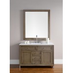 Chicago 48" Single Vanity, Whitewashed Walnut w/ 3 CM Classic White Quartz Top