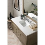 Chicago 48" Single Vanity, Whitewashed Walnut w/ 3 CM Classic White Quartz Top