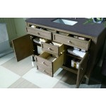 Chicago 48" Single Vanity Walnut w/3 CM Charcoal Soapstone Quartz Top
