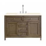 Chicago 48" Single Vanity, Whitewashed Walnut w/ 3 CM Eternal Marfil Quartz Top