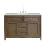 Chicago 48" Single Vanity, Whitewashed Walnut w/ 3 CM Eternal Serena Quartz Top