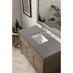 Chicago 48" Single Vanity, Whitewashed Walnut w/ 3 CM Grey Expo Quartz Top