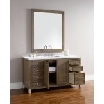 Chicago 60" Single Vanity Walnut w/3 CM Arctic Fall Solid Surface Top