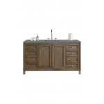 Chicago 60" Single Vanity, Whitewashed Walnut w/ 3 CM Cala Blue Quartz Top