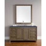 Chicago 60" Single Vanity Walnut w/3 CM Charcoal Soapstone Quartz Top