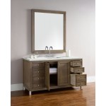 Chicago 60" Single Vanity, Whitewashed Walnut w/ 3 CM Ethereal Noctis Quartz Top