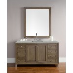 Chicago 60" Single Vanity, Whitewashed Walnut w/ 3 CM Eternal Serena Quartz Top